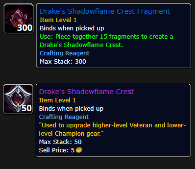 Drake's Shadowflame Crests Currency